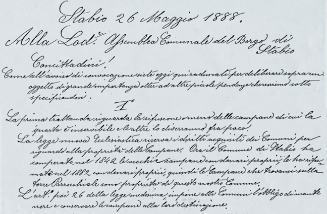 26.05.1888 Istanza di proprietà delle campane