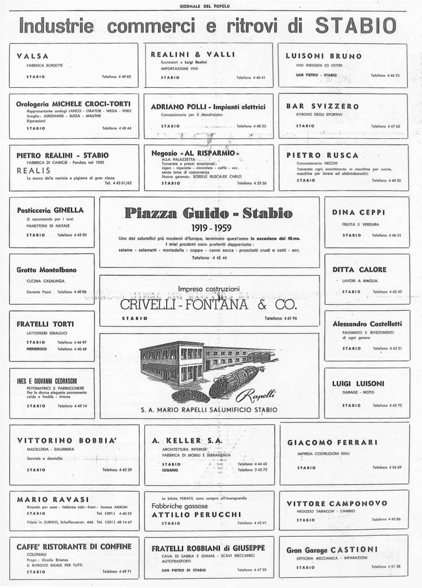 1959, Volantino Pubblicitario