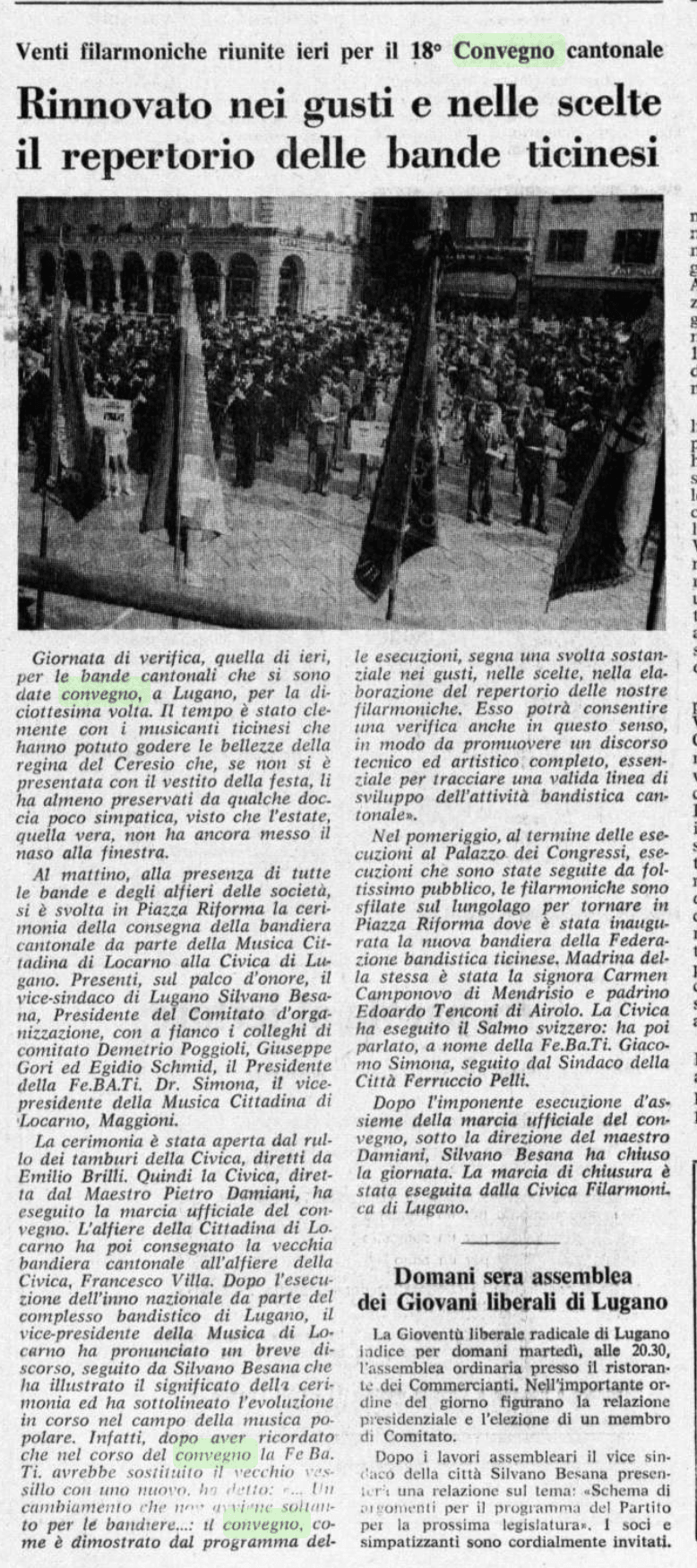 La Società  Filarmonica di Stabio e la Bandella