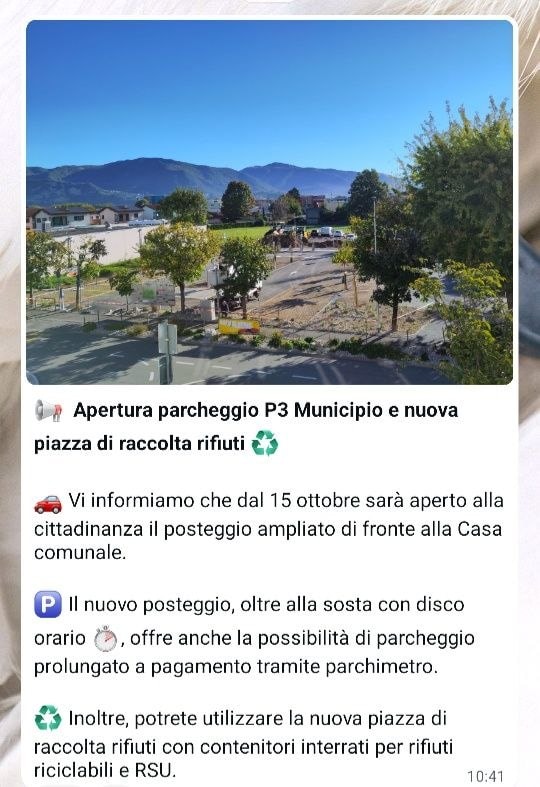 15.10.2025 Il nuovo posteggio di fronte al municipio