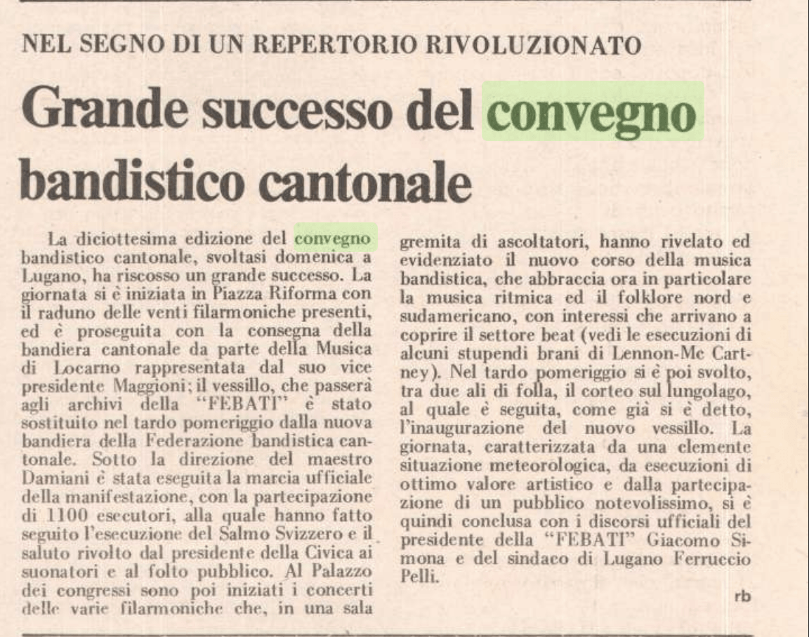 La Società  Filarmonica di Stabio e la Bandella