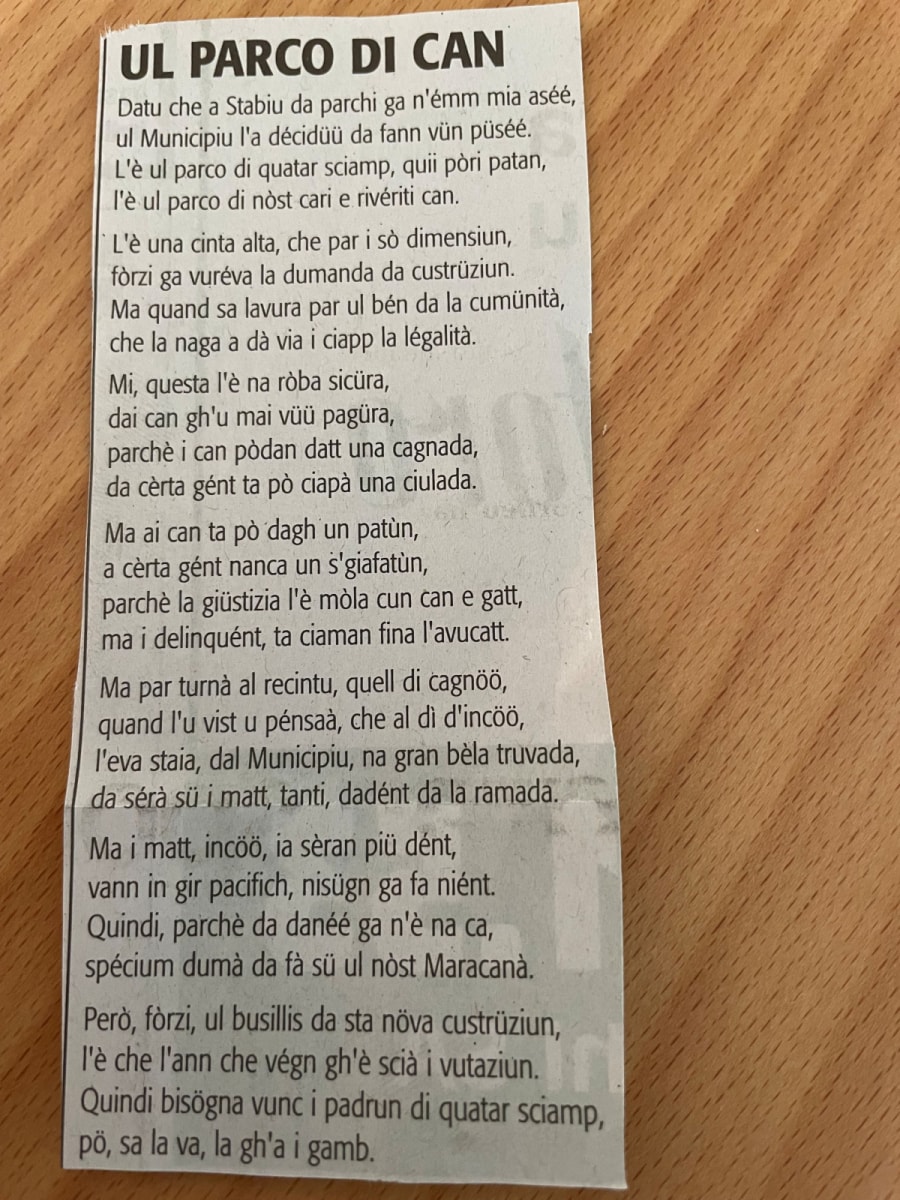 Anni 2000 Poesia Parco di Can di Sandro Mombelli
