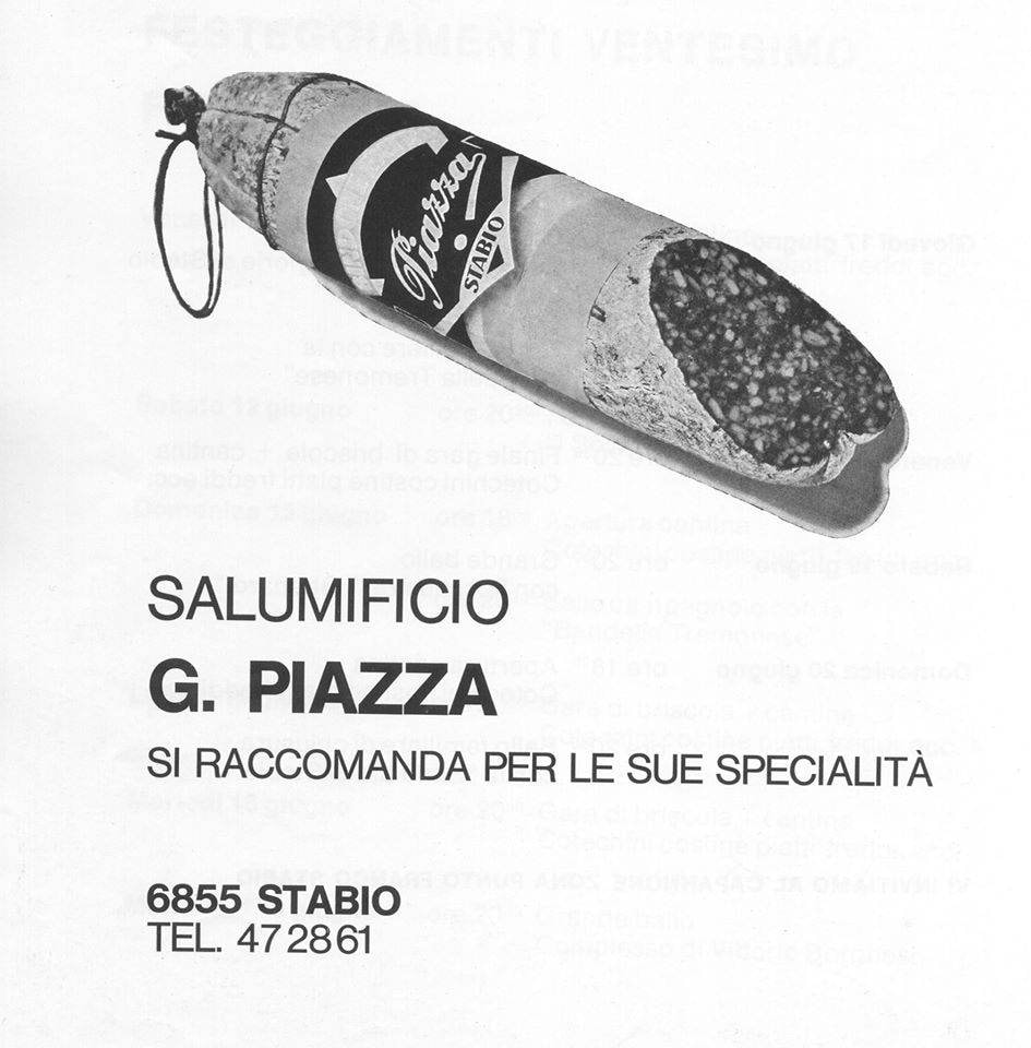 Anni 70, Salumificio Piazza
