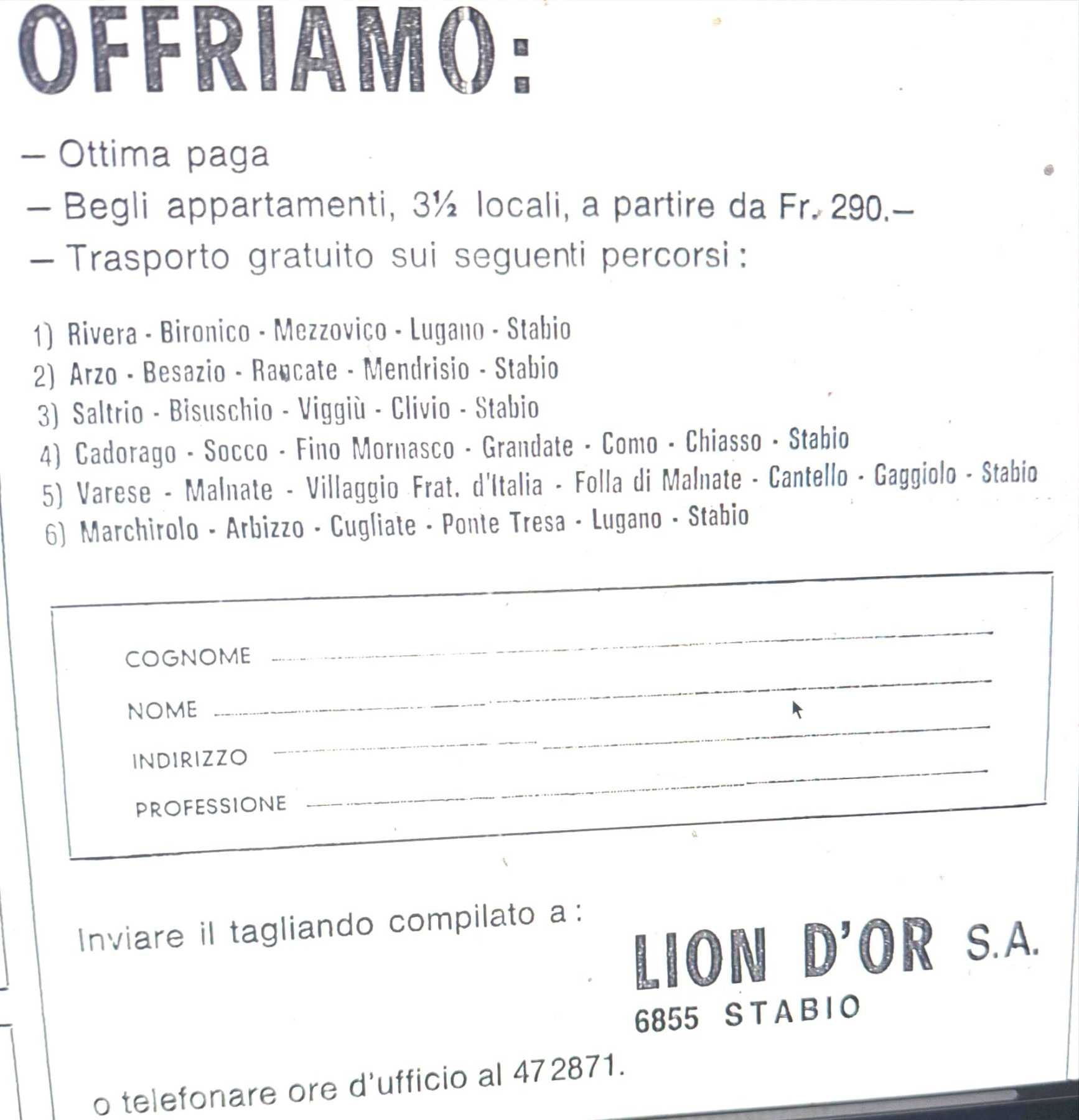 1971, Lion D'Or