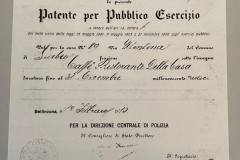1910 Patente Esercizio Cristini Salvatore, Caffè Ristorante Della Casa