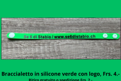 Braccialetto in silicone verde