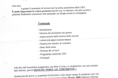 08.09.2000, Convocazione per la 1a Assemblea