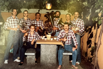 1986 Bandella: Da sx. Pellegrini, Bobbià, Valtulini, Medici, Eberle, Valtulini. Seduti: Storni, Pellegrini