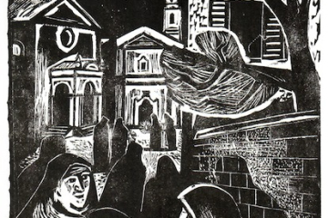 Anni 30 Natale e Santo Stefano. Ma intanto stava arrivando anche “Dénadàa”, come chiamavano il Natale, e allora, uno dopo l’altro, arrivavano da via per il mondo uomini e giovanotti. Avevano finito di lavorare perché oltre Gottardo (a nord) cominciava a far freddo. Tutte le sere, per la novena, si suonava sia a stormo, sia allegria. La vigilia di Natale la piazza era piena di uomini, giovanotti, contadini e quasi tutti andavano alla Messa di mezzanotte. Dopo Messa uscivano, correvano tutti all’osteria, perché c’era l’usanza di mangiare la busecca e di bere qualche bicchiere di vino in compagnia. Il giorno delle Feste era un brulichio di gente in giro per il paese, tutti ad augurarsi buone feste. Il pranzo era quasi sempre quello: risotto, un po’ di bollito, il cappone che era stato ingrassato nella stia, un po’ di mostarda e per finire il panettone. Tanti cucinavano il coniglio. Dopopranzo andavano quasi tutti al cimitero a trovare i poveri morti, poi si fermavano ancora all’osteria a bere in compagnia. Anche il giorno di Santo Stefano c’era da stare allegri: ballavano con la bandella, a volte con la fisarmonica, tutta la notte, allo Svizzero, al Sociale, ai Tre Pini. Testo tratto da “Fregüi da Stabiu d’una volta che végn dal cör da vün che gh’è stai via pal mund”di Lino Albisetti, a cura di Sandro Mombelli e Marco Della Casa, 2015. Xilografia di Ugo Cleis... Notte di Natale